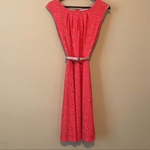 ESTABLISHED Salmon Orange Belted Dress